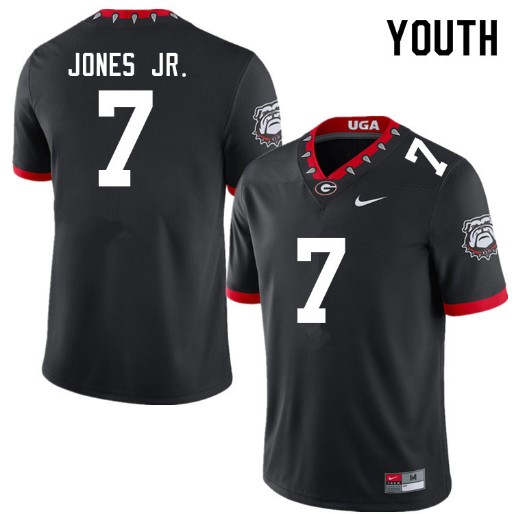 Georgia Bulldogs Youth Marvin Jones Jr. #7 Black 2022 100th Anniversary Stitched College UGA Football Jersey 23ON013RB